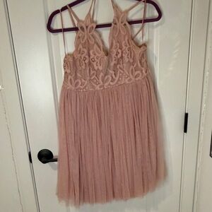 Trixxi Blush Lace Detail Chemise